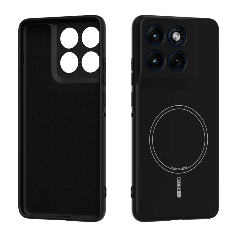 Magnetic Skin Feel Liquid Silicone Back Cover with Built-in Velvet Soft Shock Absorption