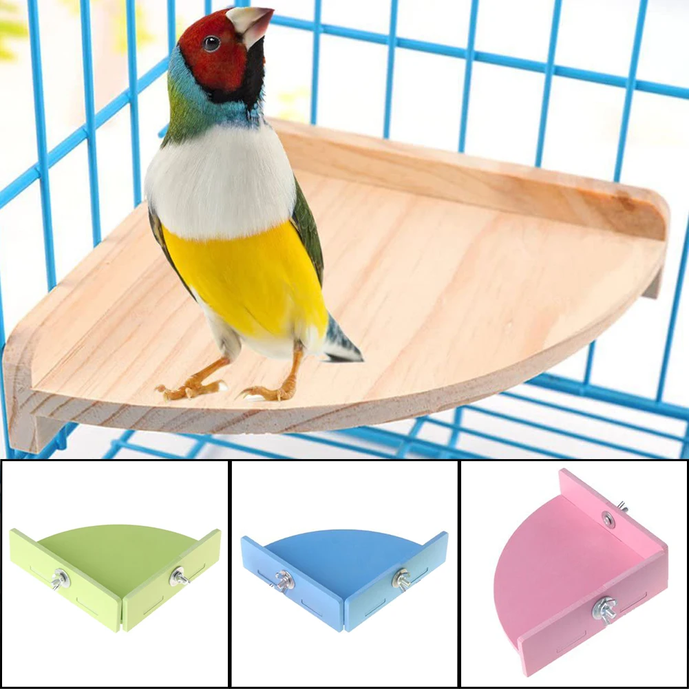 

Simple Pet Cage Corner Holder Saving Sapce Pet Perch Stand Board For Small Animals