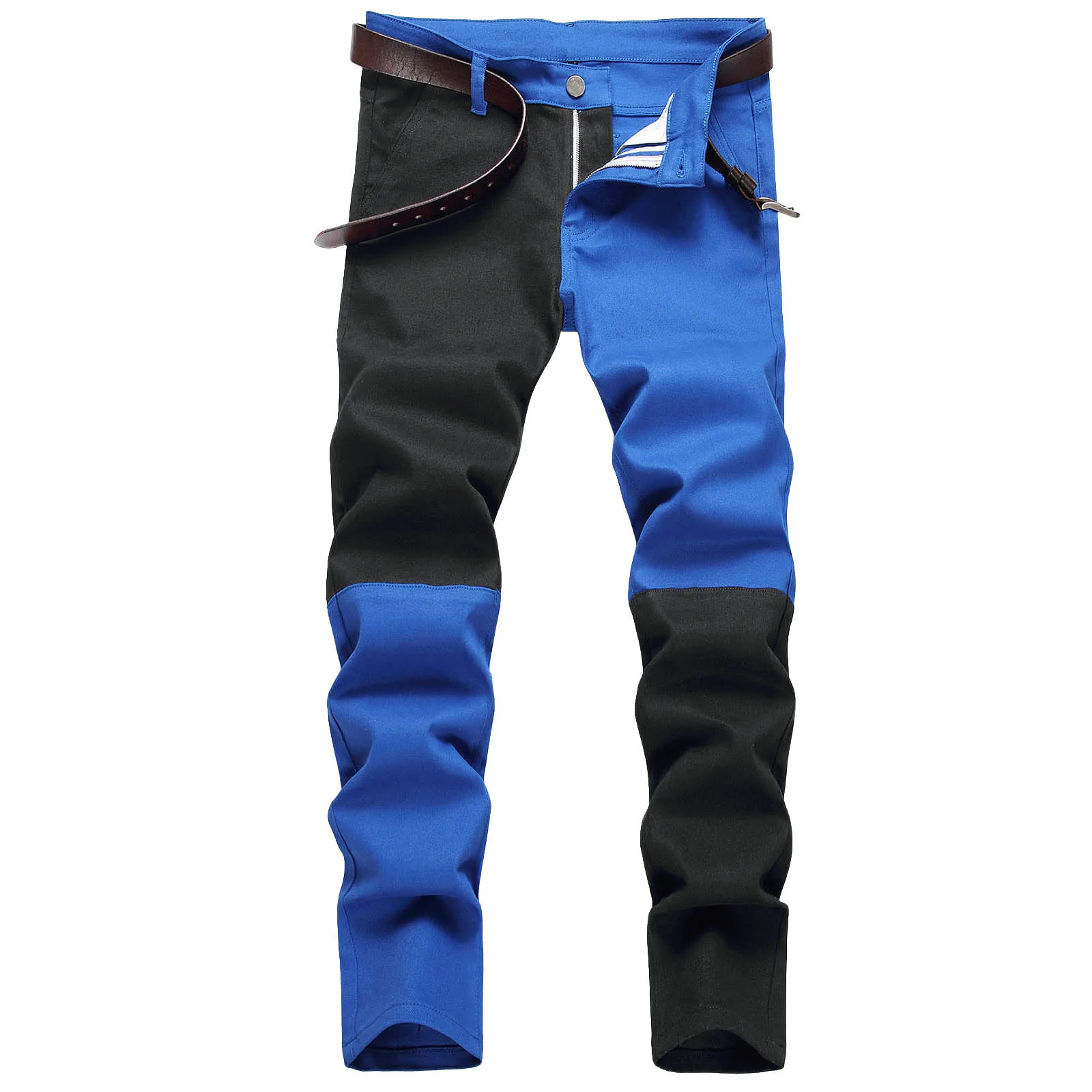 Men\'s Fashion Casual Multi Pocket Button Straight Zipper Slim Fit Jeans Gift