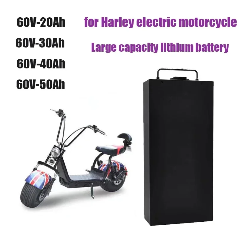 

Harley Electric Car Lithium Battery Waterproof 18650 Battery 60V 50Ah for Two Wheel Foldable Citycoco Electric Scooter Bicycle