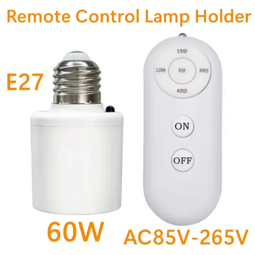 85V-265V E27 Wireless Remote Control Smart Timer Switch Lamp Holder Multi Light Switch Baby Room Bedroom Home Smart Timer