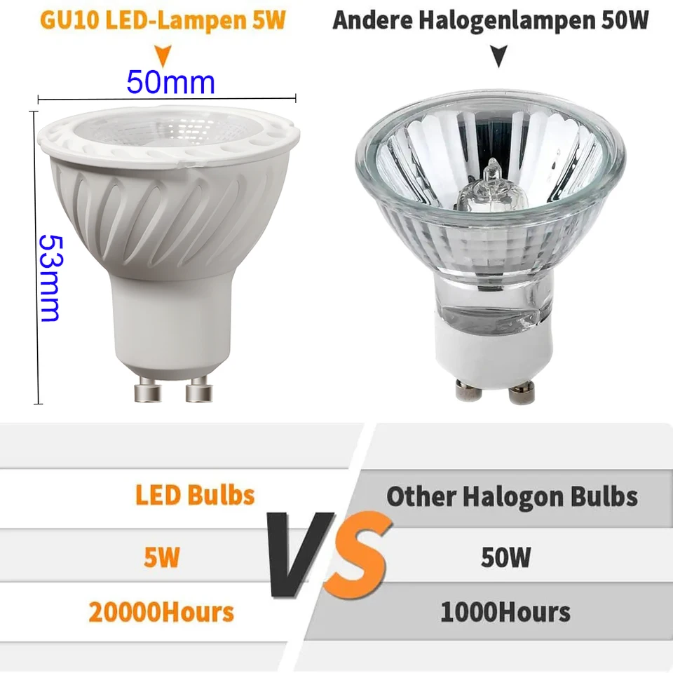 Dexnump GU10 LED Dimmbar 6 Stück 6.5W 700Lm GU10 LED Lampen Warmweiß