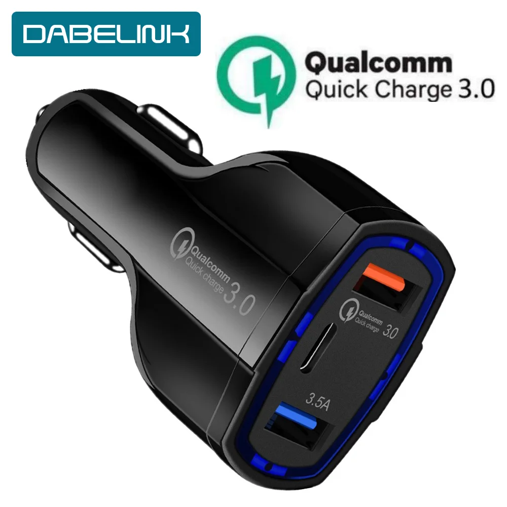 Автомобильное зарядное устройство с 2 USB-портами и поддержкой быстрой зарядки 3 0 5