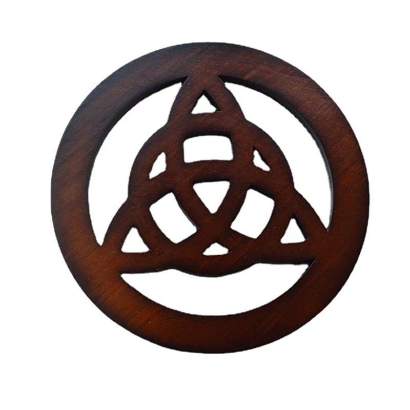 

Celtic Knot Wooden Altar Tile Pentagram Props Coaster Ritual Divination Wicca Witchcraft Supplies Altar Decorations