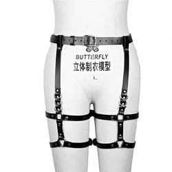 Street Style PU Strap Suspenders with Thigh Straps and Belt (Style 1)