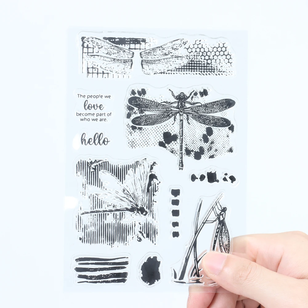 Retro Animal Silicone Clear Stamps Diy Journal Planner Scrapbooking Craft Supplies Watercolor Dragonfly Transparent Rubber Stamp