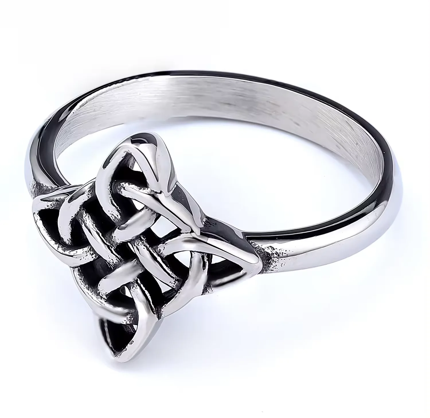 Women's Vintage Celtic Knot Stainless Steel Jewelry, Fashion Love Promise Stamp Ring, Best Gift for Ladies