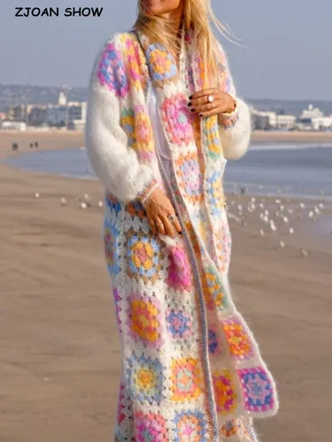 봄이 오는 기분 좋은 날씨와 함께 입을 BOHO 컬러 격자 무늬 꽃 핸드 크로셰 가디건 추천