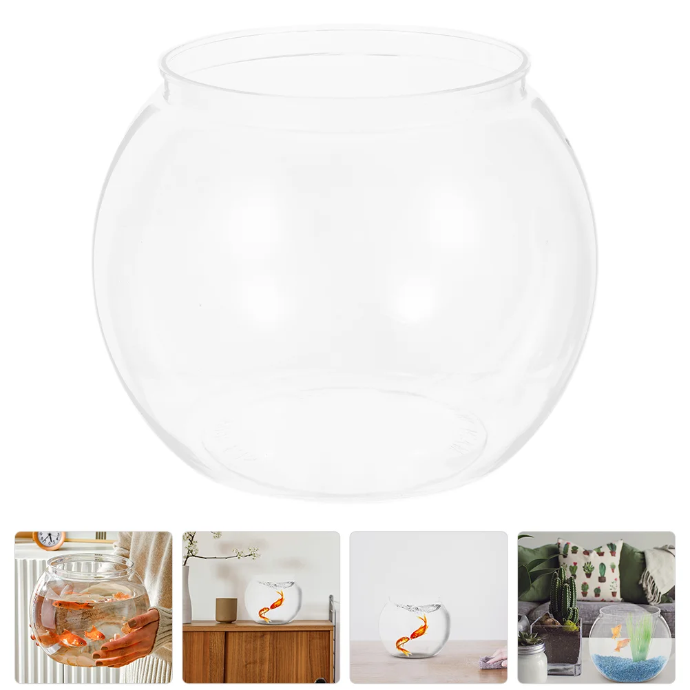 Transparent Round Fish Tank Decor Bowl Desk Office Globe Aquarium Container Household Plastic Fish Bowls For Living Room Pet