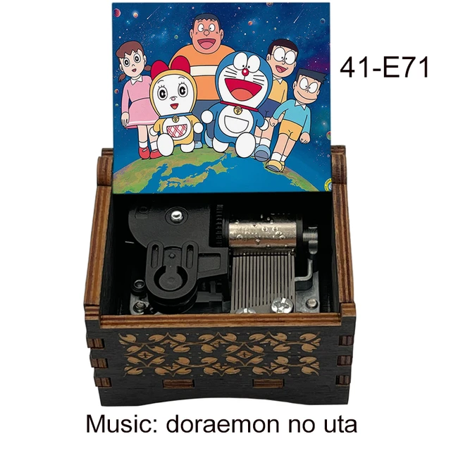  Mecánica de madera Doraemon No Uta Doraemon Theme Anime Music Box Regalo de cumpleaños para Navidad año nuevo