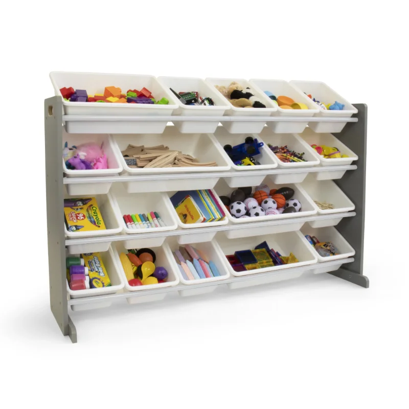 

Humble Crew Inspire Extra-Large Storage Organizer w/ 20 Bins, Grey/White closet organizer