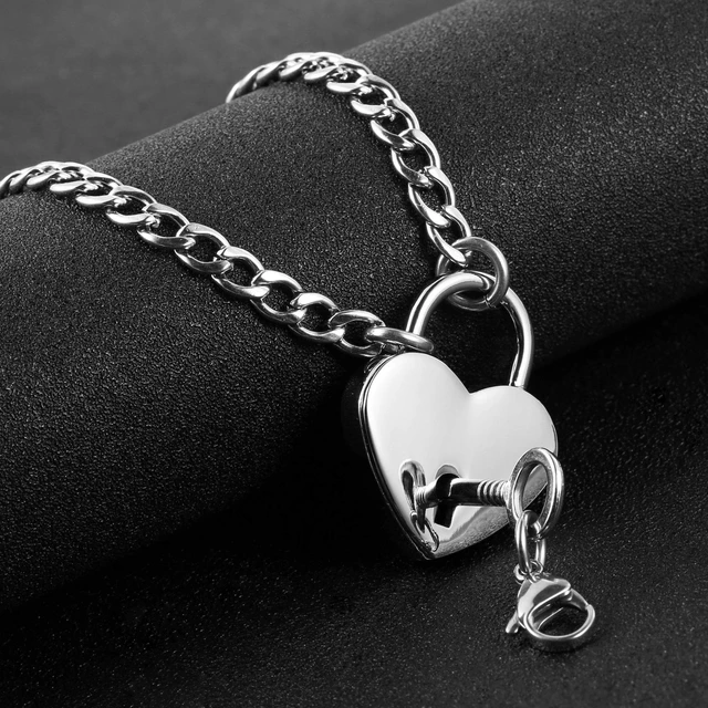 The Heart Series Silver Heart Lock & Key Necklace