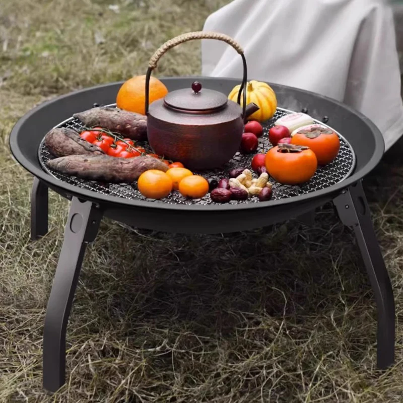 Outdoor Camping Fire Pits Multifunctional Bonfire Stove Charcoal BBQ Stove Heater Winter Indoor Balcony Charcoal Basin
