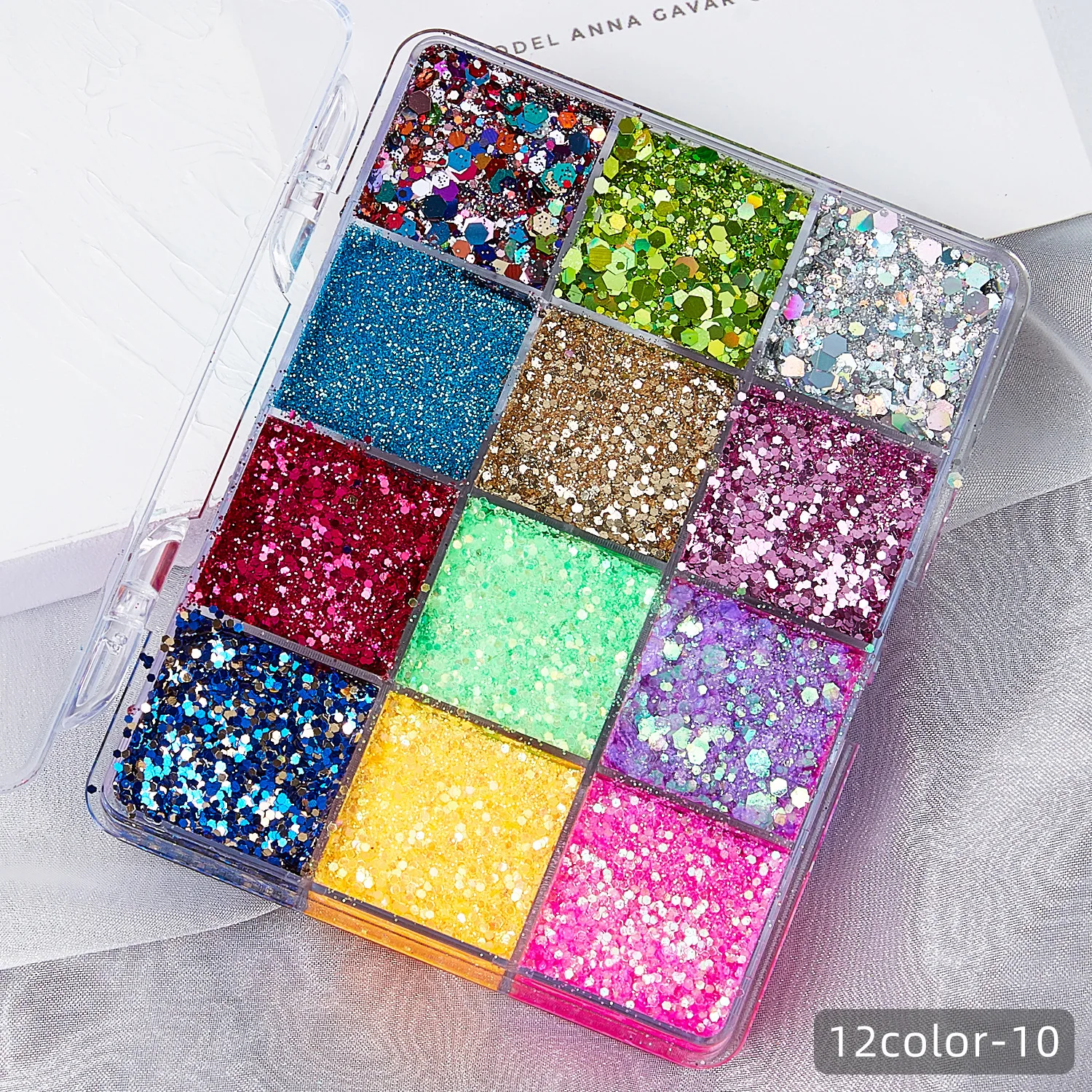 12 Colors Face Chunky Glitter Makeup Body Glitter Gel Holographic Sequins Makeup Glitter Gel for Bar Festival Party 5