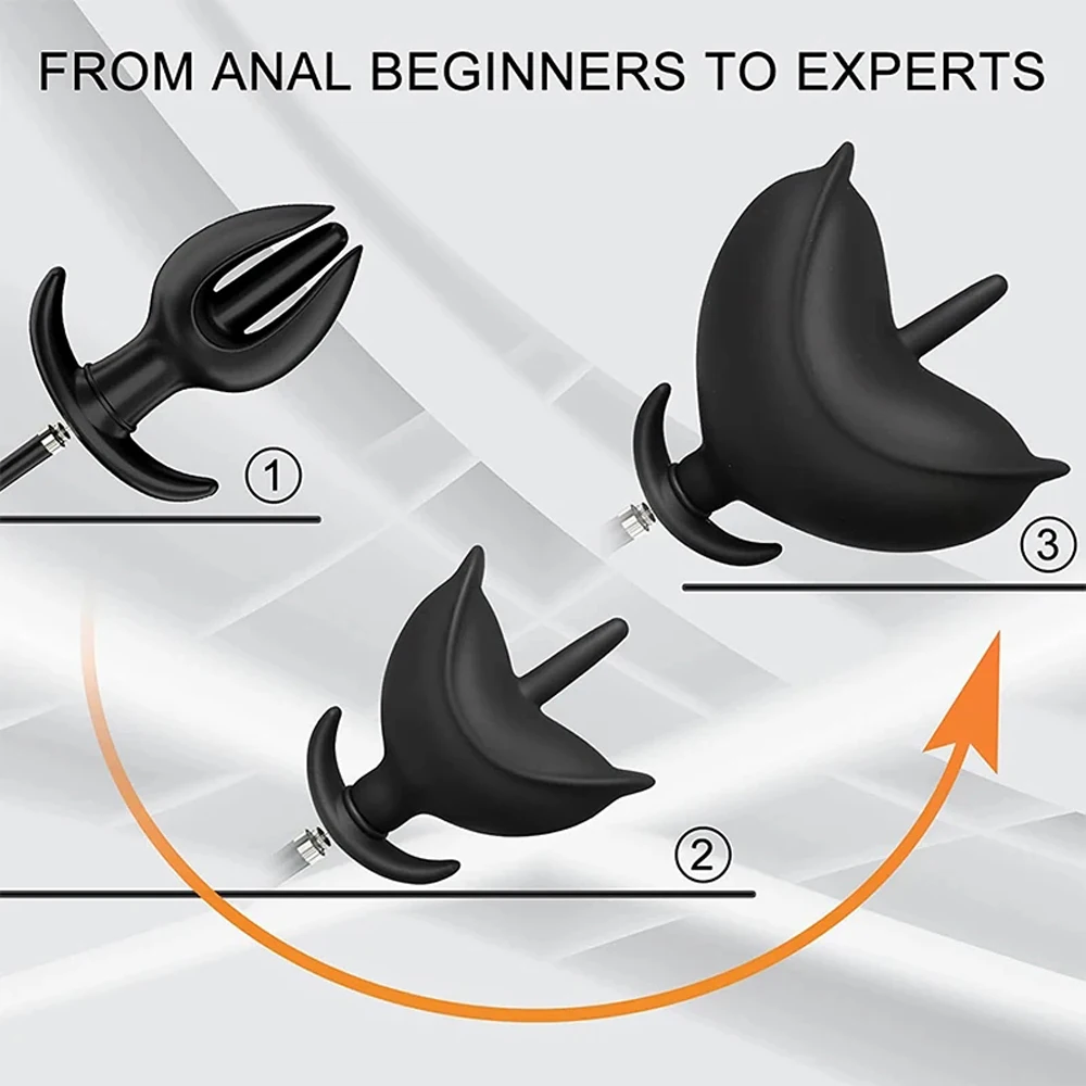 Inflated Anal Plug Separate Pump Expandable Big Butt Plug Prostate Massager Anus Dilator Anal Dildo Sex Toys for Men Women Gay anal plug dilator