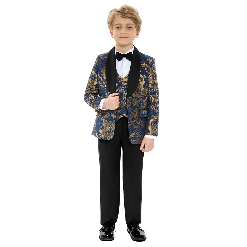 Costume Formel école Remise Diplôme Costume 4 Pièces Pour Garçon - Bleu Marine - Taille 18 Ans - Polyester - Pour Mariage, Remise De Diplôme, Occasions Formelles Costume Bleu Marine Polyester