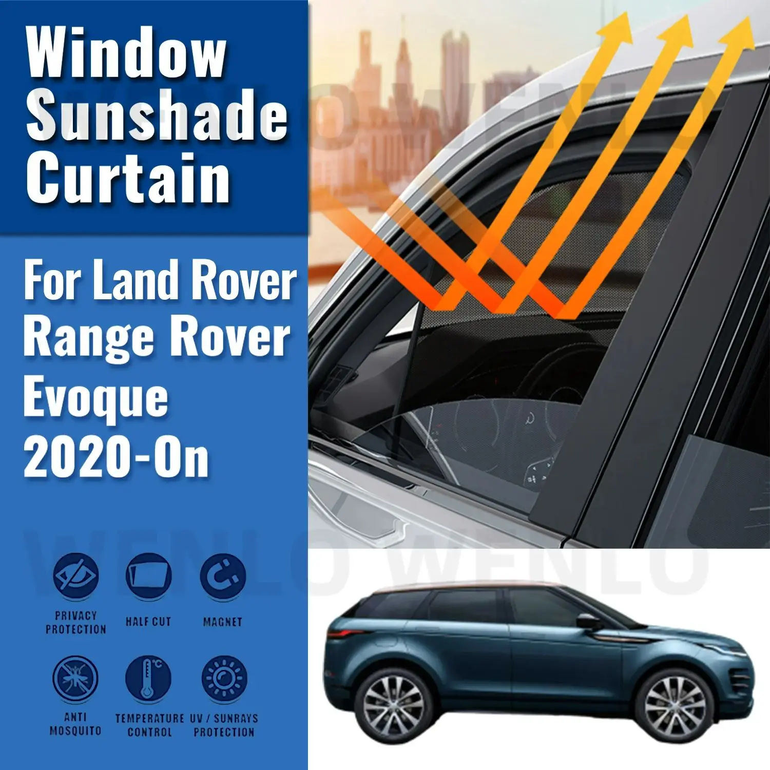 

Автомобильный солнцезащитный козырек для Land Rover Evoque 2020-2023, занавеска на переднее и заднее стекло, детский козырек от солнца