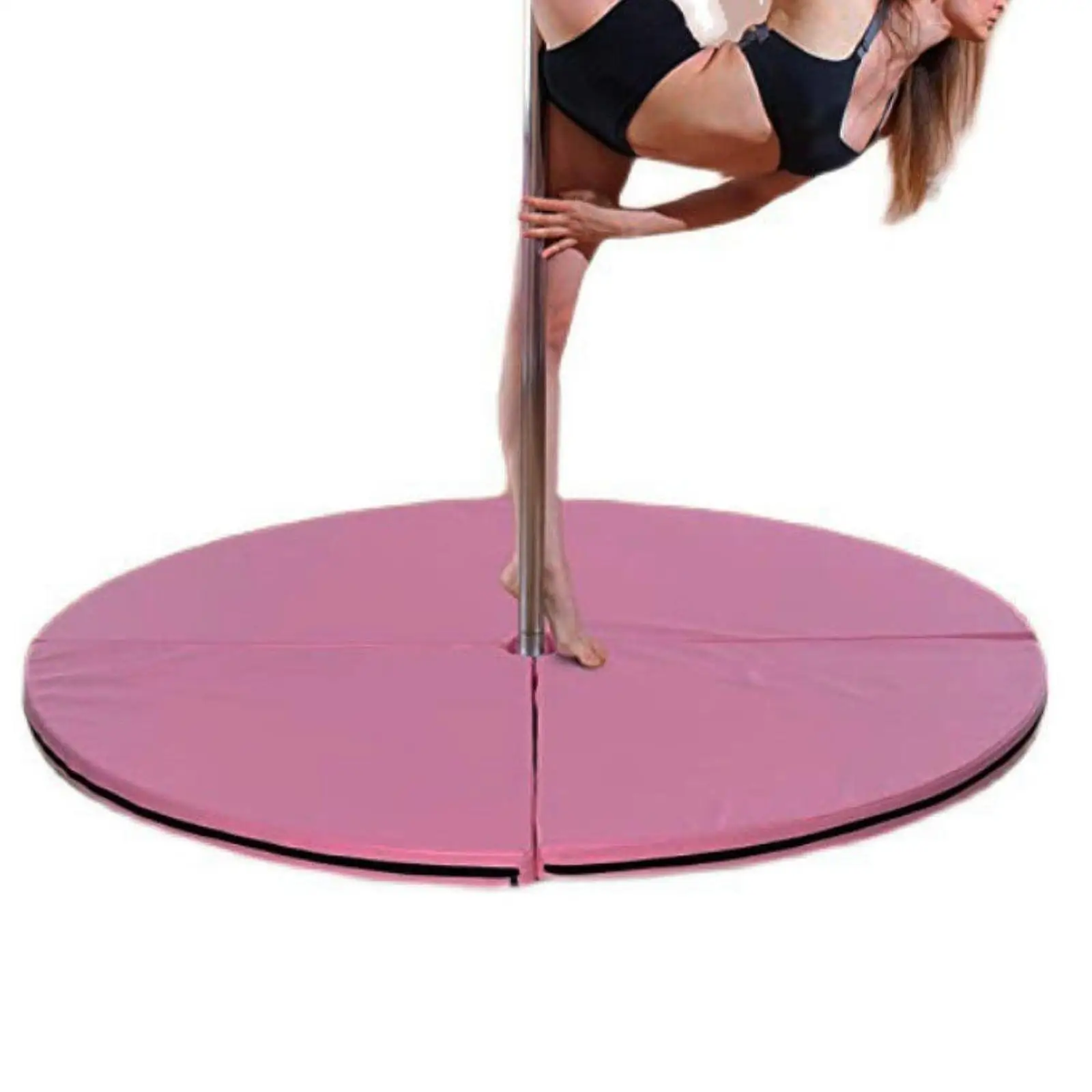 Foldable Round Yoga Mat Pole Dancing Protect Mat Portable High-Density Foam Pole Dance Crash Pad for Studio Home Gym Workout