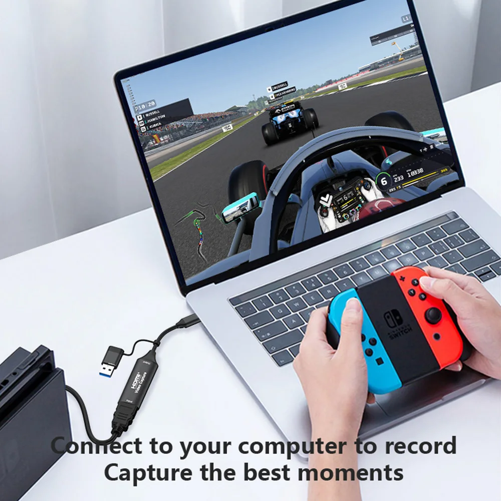 Ultra HD 2-in-1 USB/Type-C Video Capture Card with HDMI 1080P Game Live Recording Capability