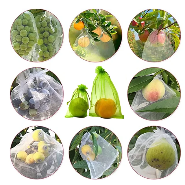 20-100PCS Vegetable Grapes Fruit Grow Bags Fruit Protection Bags Garden Anti-Bird Netting Mesh Bag Strawberry Bags Garden Tools 6