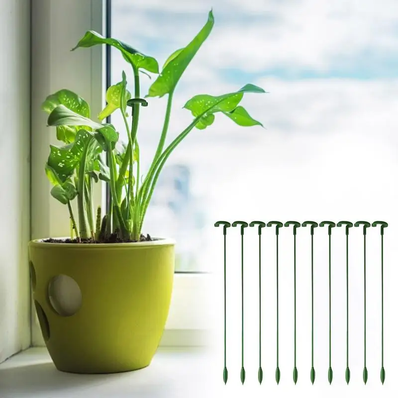 

10PCS Plant Supports Stakes Flower Stand Sticks Reusable Plant Clips Bonsai Fixing Tool Flower Grow Holder Garden Tools Cage