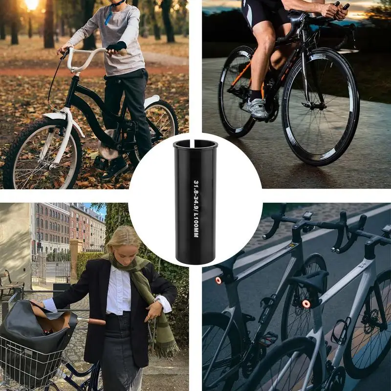 Cycling Seat Tube Adapter Seat Post Shim Conversion Sleeve 100mm Length Seat Tube Adapter Reducing Sleeve Suspension Seatpost