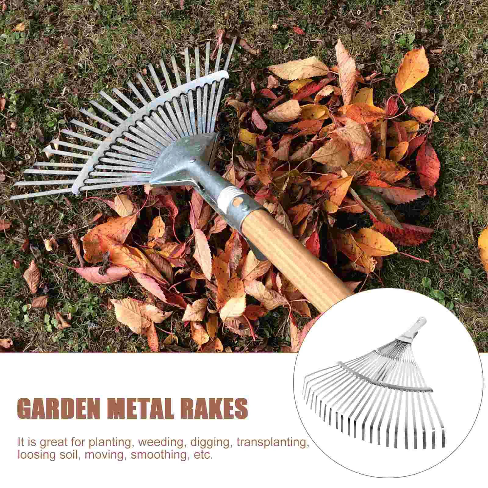 Stainless Steel Telescopic Handle Landscape Rake for Gardening