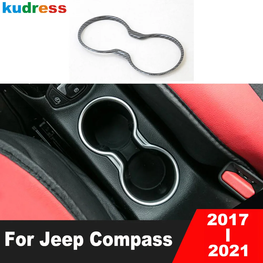 Car Front Console Water Cup Holder Frame Cover Trim For Jeep Compass