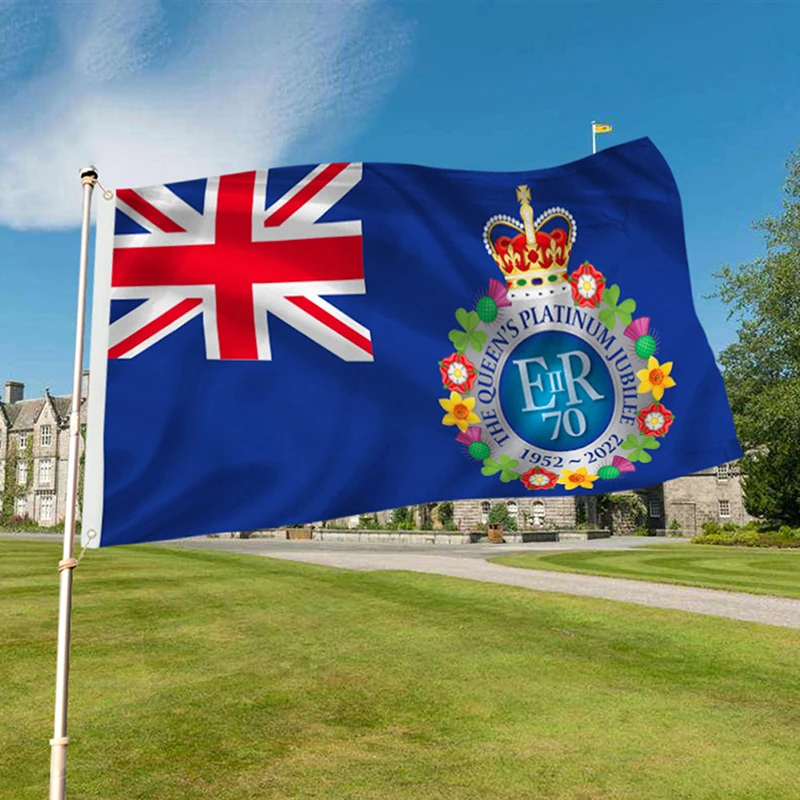 Queen Jubilee Flag 3x5ft Union Jack Flag Featuring Her Majesty The