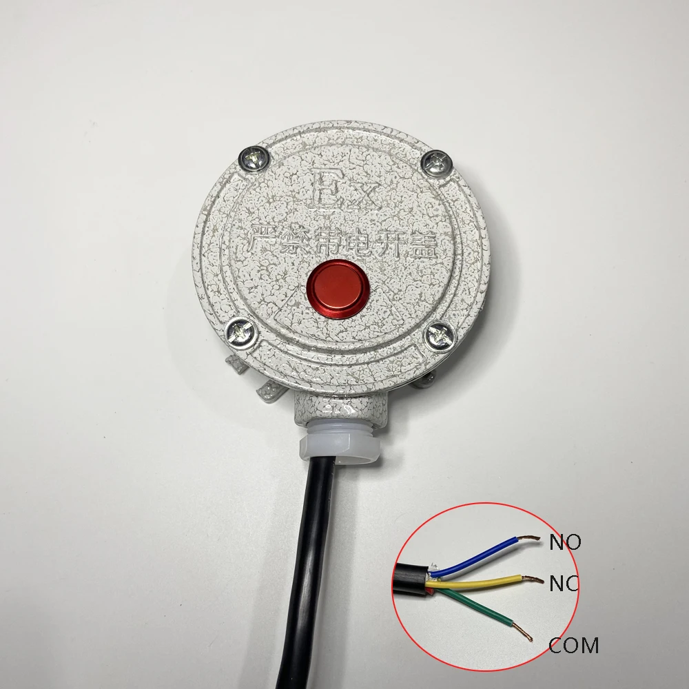 1Pcs Explosion Button 12-24Vdc Lamp NC/NO Dry Contact Auto Reset Wire Emergency Switch Security Alarm Panic Button