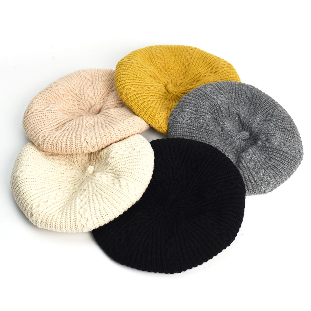 

Women Lady Beret Braided Baggy Knit Crochet Beanie Hat Ski Cap Winter Warm Cap