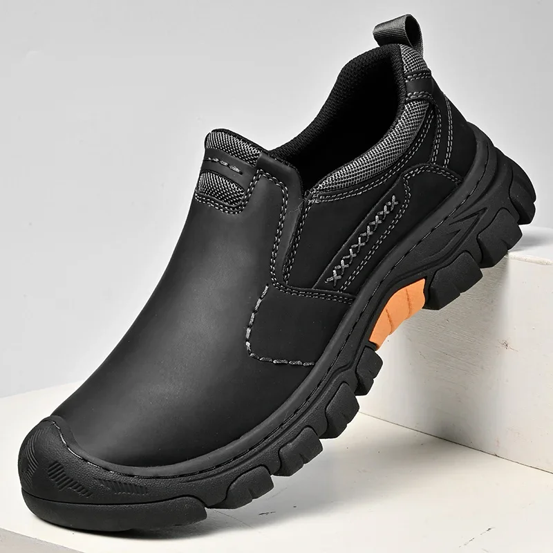 Men's Handmade Outdoor Hiking Shoes Fashion Soft Classic Driving Footwear Non-slip Walking Shoes Genuine Leather Casual Loafers 5