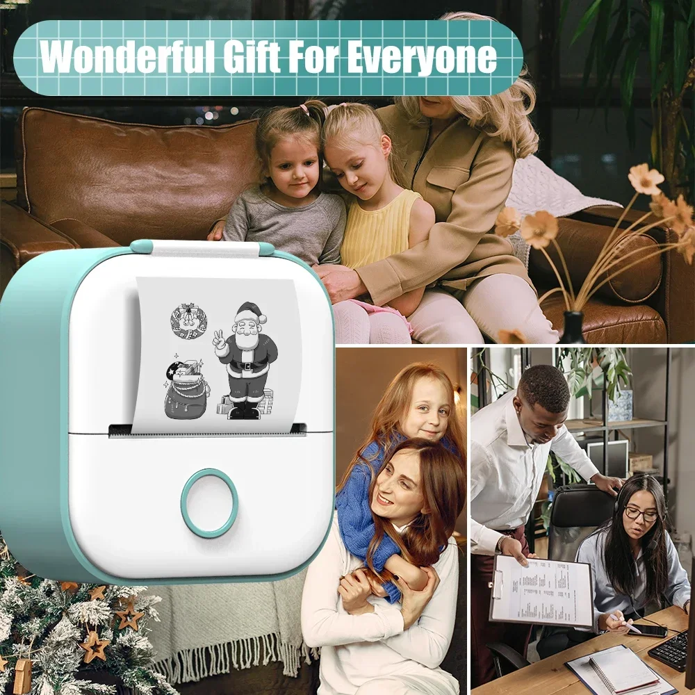 Solid T02 Portable Mini Wireless Thermal Pocket Printer Self-adhesive Stickers Use for DIY Journal Sticker Impresora Port&aacute;til
