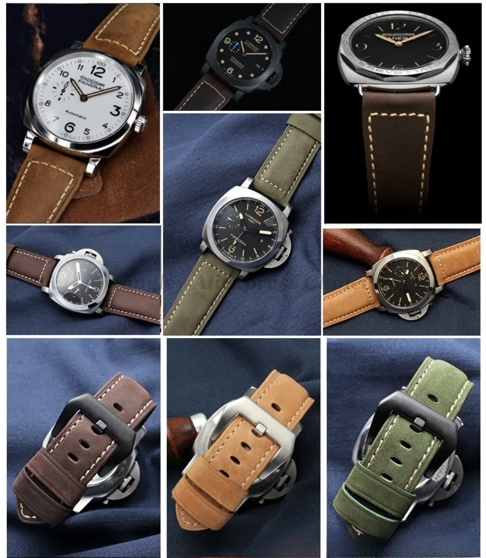 Echtes Leder Uhrenarmband für Panerai Hochwertiges Rindsleder Crazy Horse Armband Herren Sportarmband Armband 20mm 22mm 24mm 26mm – Detail 10