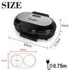 Electric Hamburger Machine 750W Cake Donut Walnut Cooking Kitchen Appliances Breakfast Waffle Machine Non-stick Iron Pan Sonifer 6