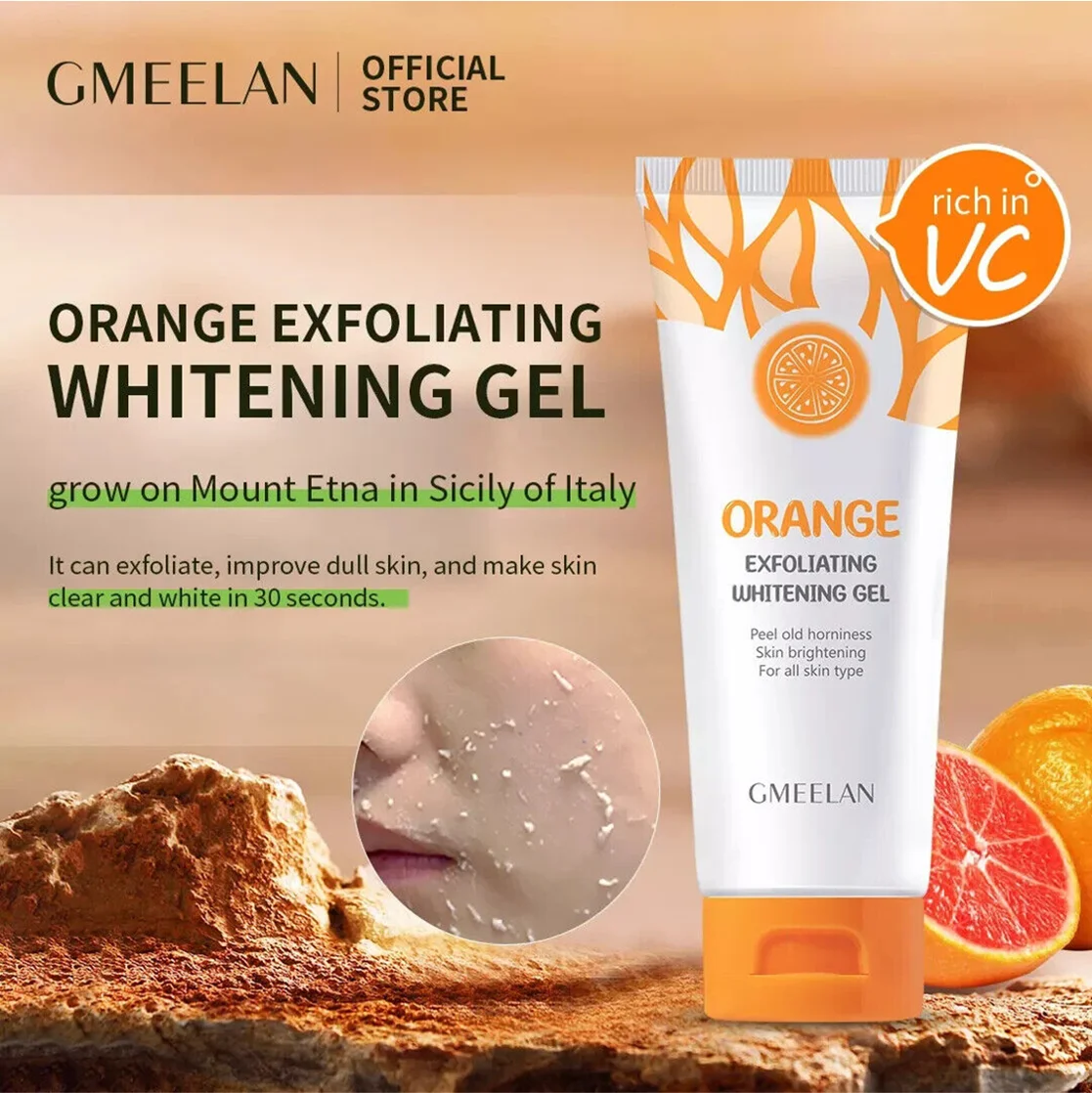 

50g x 2 Pcs GMEELAN Orange Exfoliating Whitening Gel Scrub Face Body Brigtening Skin