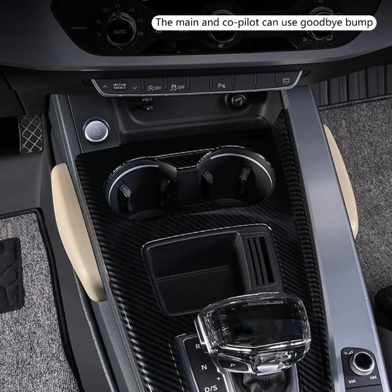 Cuscino Protettivo Per Auto In Pelle Morbida - Multiuso Per Console Centrale, Ginocchia, Gomiti E Bracciolo - 8,9x18 Cm - Nero/Bianco - 2