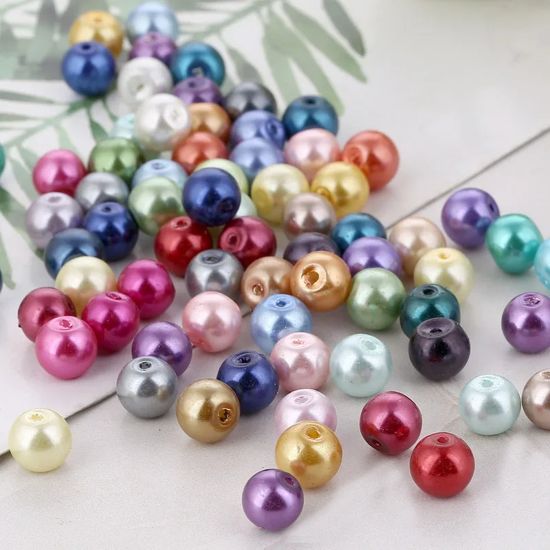 Sonderpreis Mix Farben Glas Perle Lose Imitation Runde Perlen DIY 4/6/8/10/12/14mm Halskette Armband Ohrringe Schmuck Machen