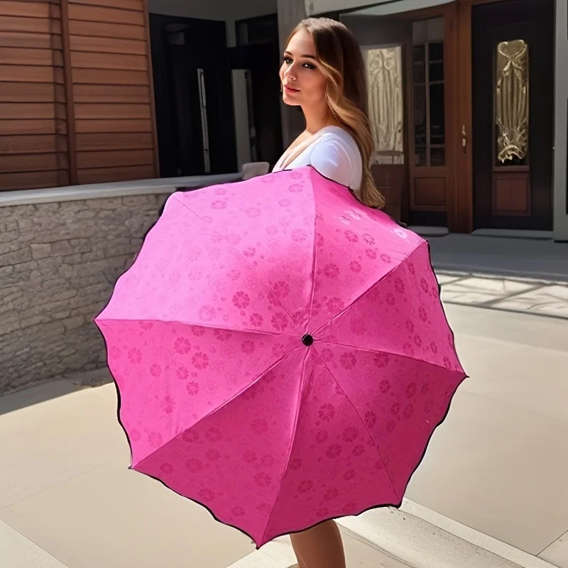Manual Folding Umbrella Water Blossom Sunshade UV Protection Travel folding umbrella,mini sun umbrella,manual umbrella