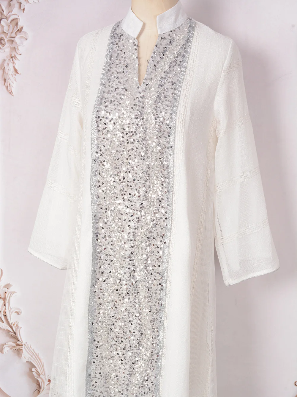 Eid Abayas Marokko Pailletten Gestickte Mesh Abaya Frauen Muslimischen Langes Kleid Türkei Dubai Saudi Islam Arabischen Robe Jalabiya Party Kleid – Detail 27