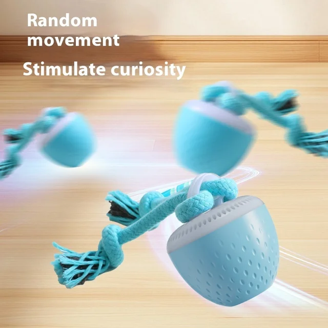 Smart Dog Toy Ball Electronic Pet Interactive Toy 3 Modes Moving Ball Rope USB Automatic Moving Bouncing for Puppy Chew Products 4