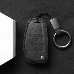 Premium Leather Car Key Case for Audi - Elegant Protective Fob Cover and Vehicle Accessory (D3)