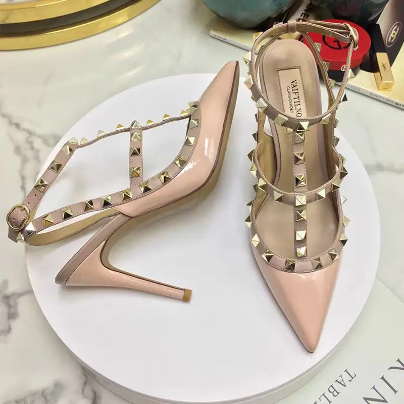 Shoes Woman 2024 trend Women's Gladiator Sandals Summer Rivet High Heels Pointed Toe Luxury Elegant Designer Party Ladies Shoes