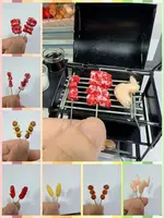 New 1/12Miniature Supermarket food simulation kabob beef sausage corn mushroom for Doll House Mini Kitchen Clay food Accessories 1