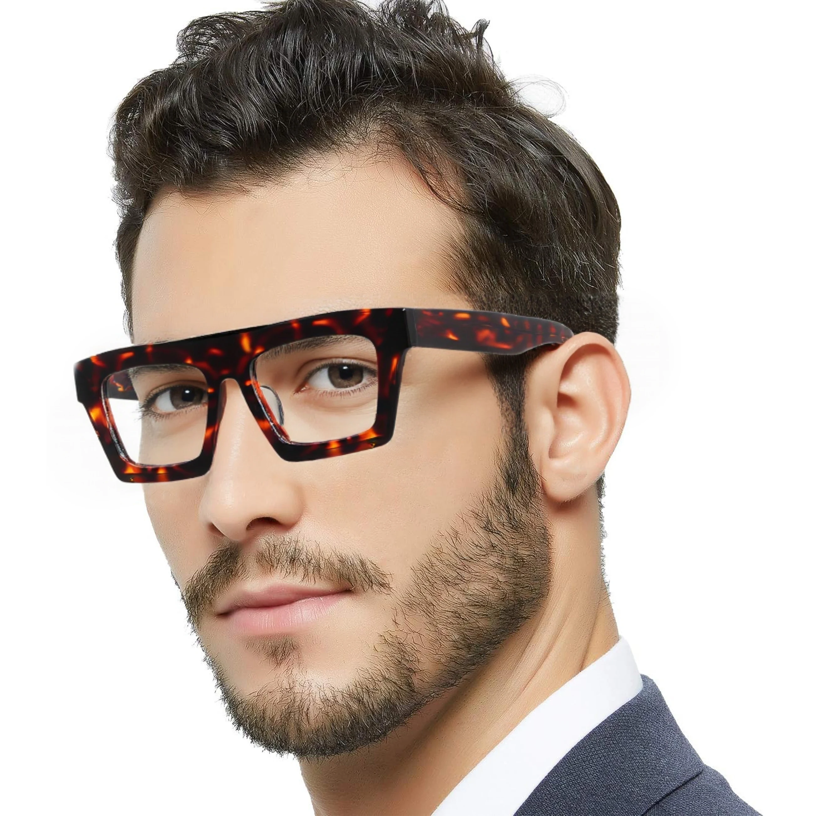 Classic Thick Male Acetate Frame Optical Priscription Eyeglasses