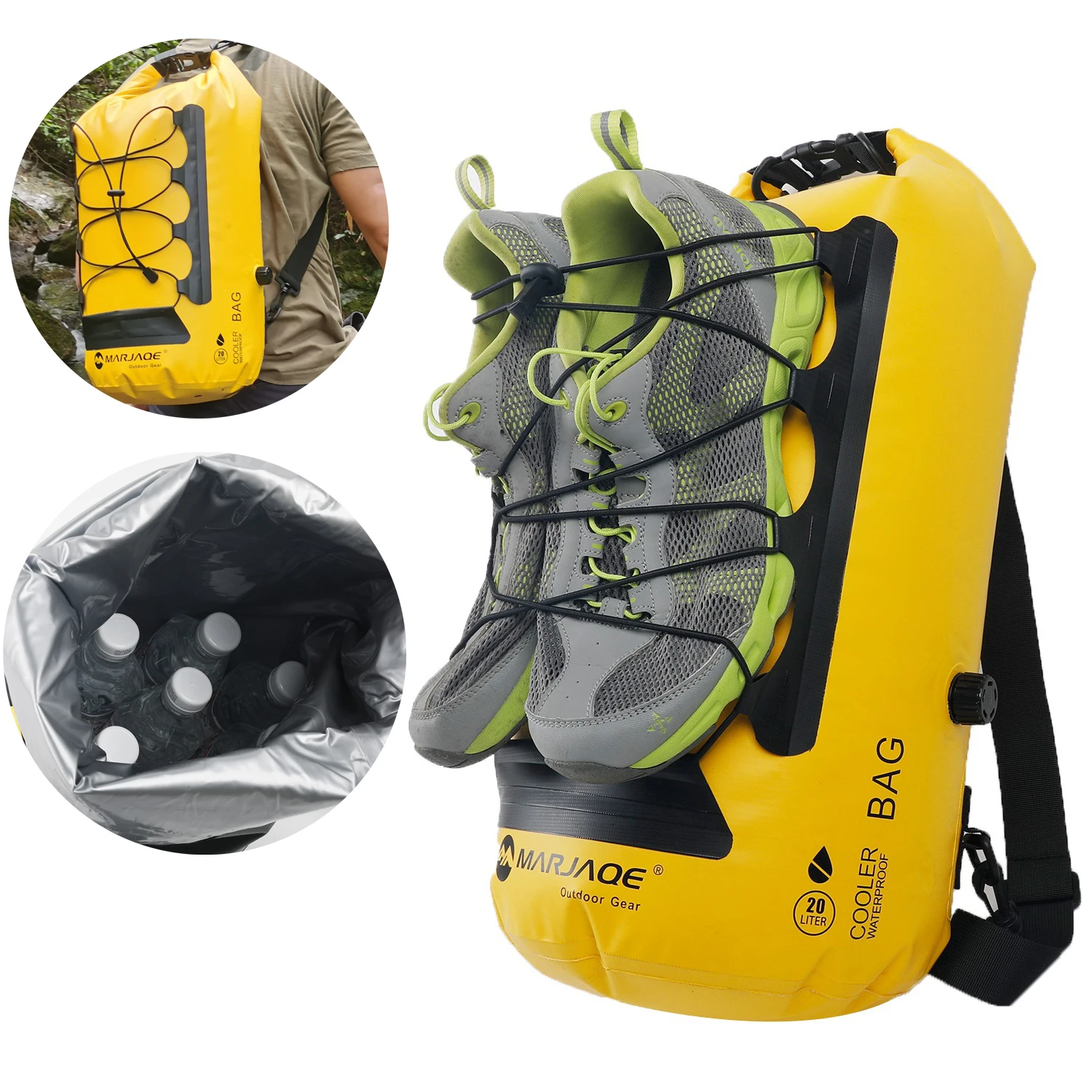 Outwear Waterproof Backpack Camping Drybag Backpack Dry Bag Backpack for Men and Women with Roll Top Closure Dry Sack Packs 20L