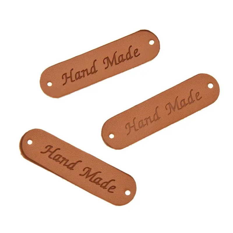 20Pcs Handmade Leather Labels Clothes Garment PU Tags Sewing Accessories