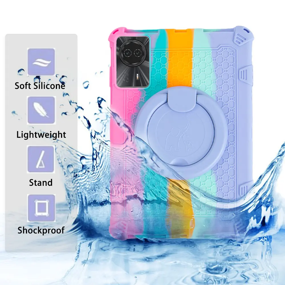 Soft Bubble Rotating Stand Shockproof Kids Tablet Case,