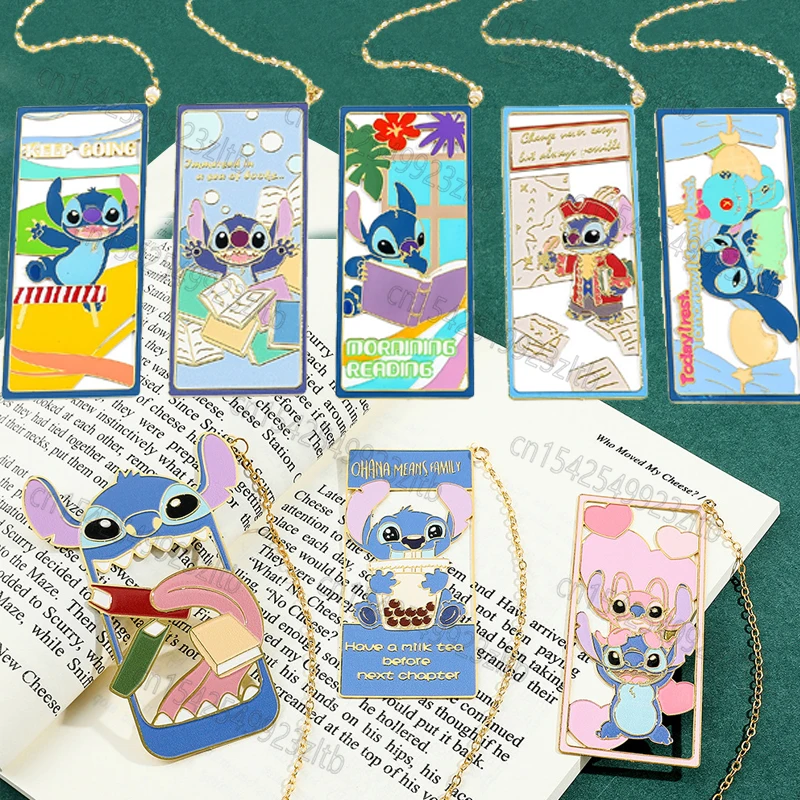 

Cute Disney Stitch Metal Bookmark for Book Lovers Women Men Kids Fans Collection Cartoon Stich Bookmarks School Supplies Gifts