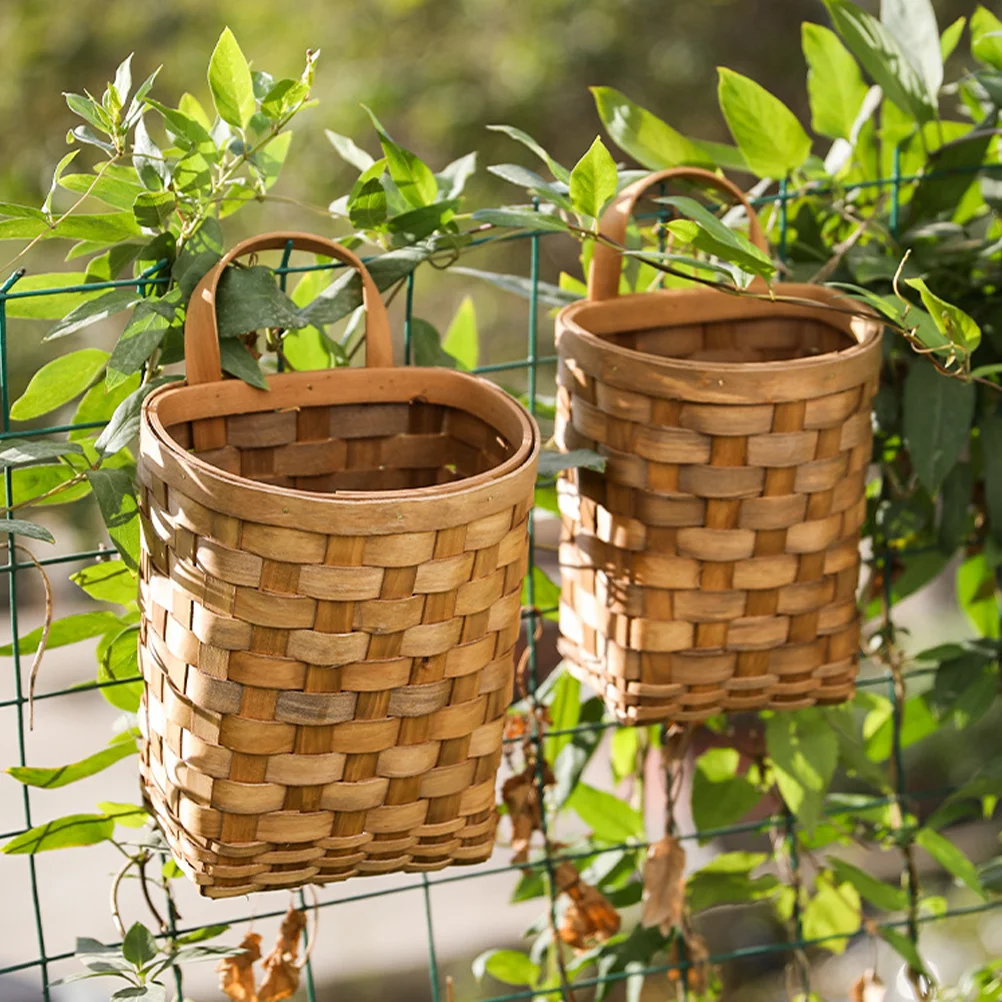 

Wooden Wall Flower Basket Plant Baskets Garlic Hanging Vegetable Fruit Small Potato Kitchen Storage Holder